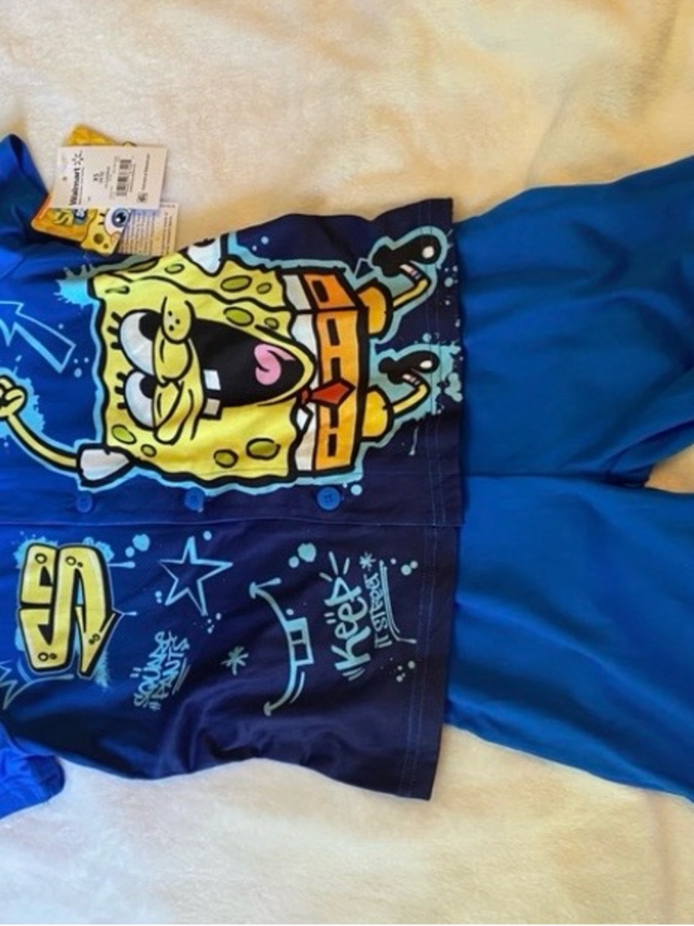 SpongeBob SquarePants Blue Kids Two-Piece pajama set